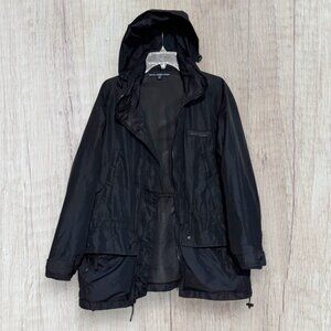 Vtg Ralph Lauren Sport Polo Sport Black Nylon Hooded Jacket Windbreaker Size M